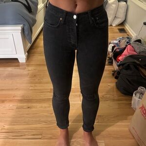 We The Free People Stella Ripped High Rise Skinny Jeans